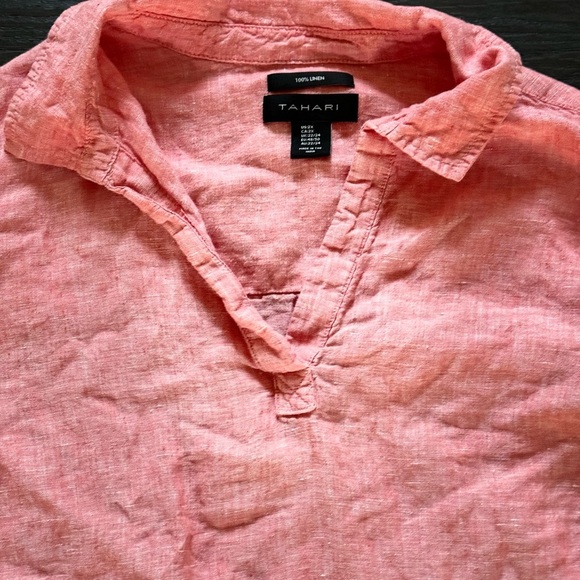 🍍TAHARI BUTTON SIDE LINEN TOP🍍SIZE 2X🍍 - Picture 3 of 6